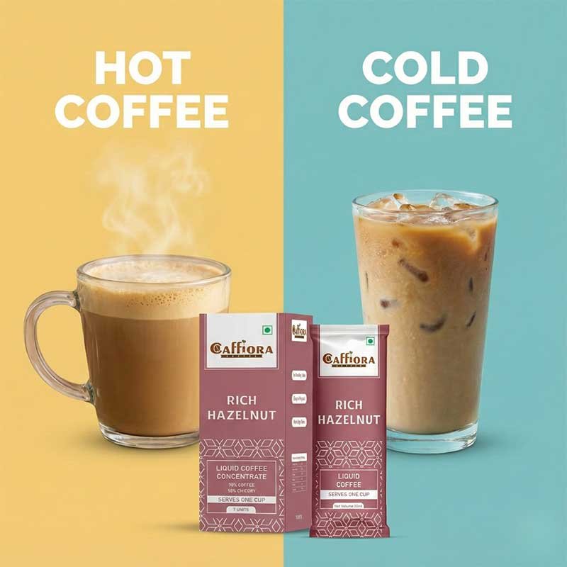 Rich Hazelnut Liquid Coffee Concentrate | Instant Café-Style Hot & Cold Coffee (5 X 20ml) [Pack of 2]