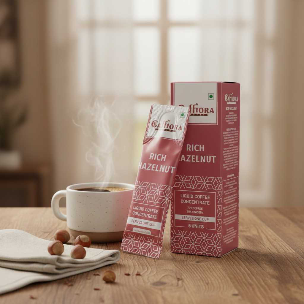 Rich Hazelnut Liquid Coffee Concentrate | Instant Café-Style Hot & Cold Coffee (5 X 20ml) [Pack of 2]
